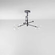 Candelabru modern cu 3 brate din alama masiva si abajururi din sticla suflata, RD 15, B079 Schwunghome